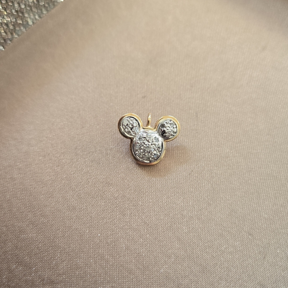 Vintage 14k Gold Disney Two-Tone Mickey Icon Pendant